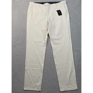 Boston Scott Golf Apparel Tech Pants Mens 40x33 White Nylon Logo Straight‎ Leg